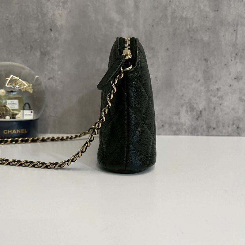 Chanel 大貝殼包 黑金荔枝牛 晶片款 全新-3