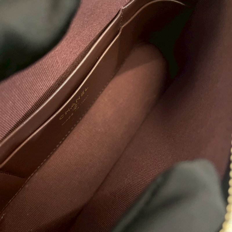 Chanel 大貝殼包 黑金荔枝牛 晶片款 全新-7