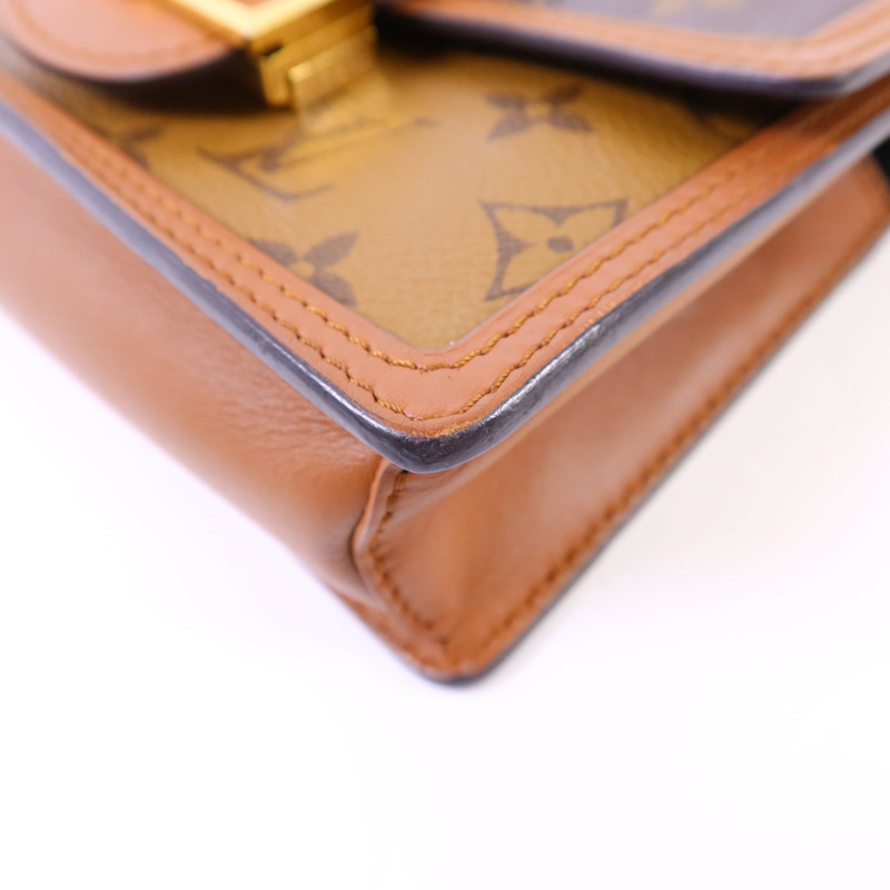 LOUIS VUITTON Monogram Reverse Dauphine金扣肩背袋-10