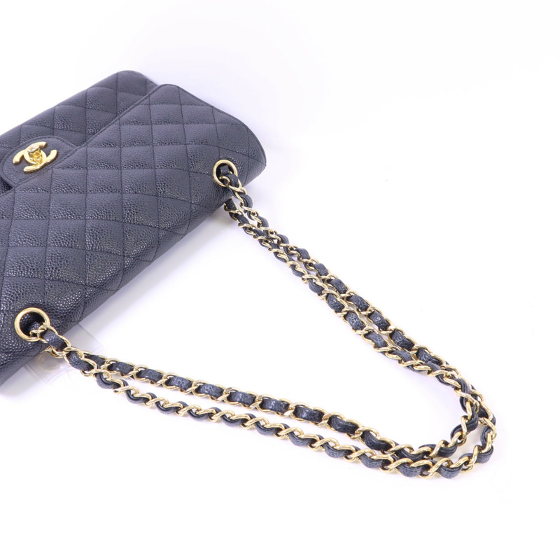 CHANEL 牛皮皮革Classic 25金扣鏈帶肩背袋-5