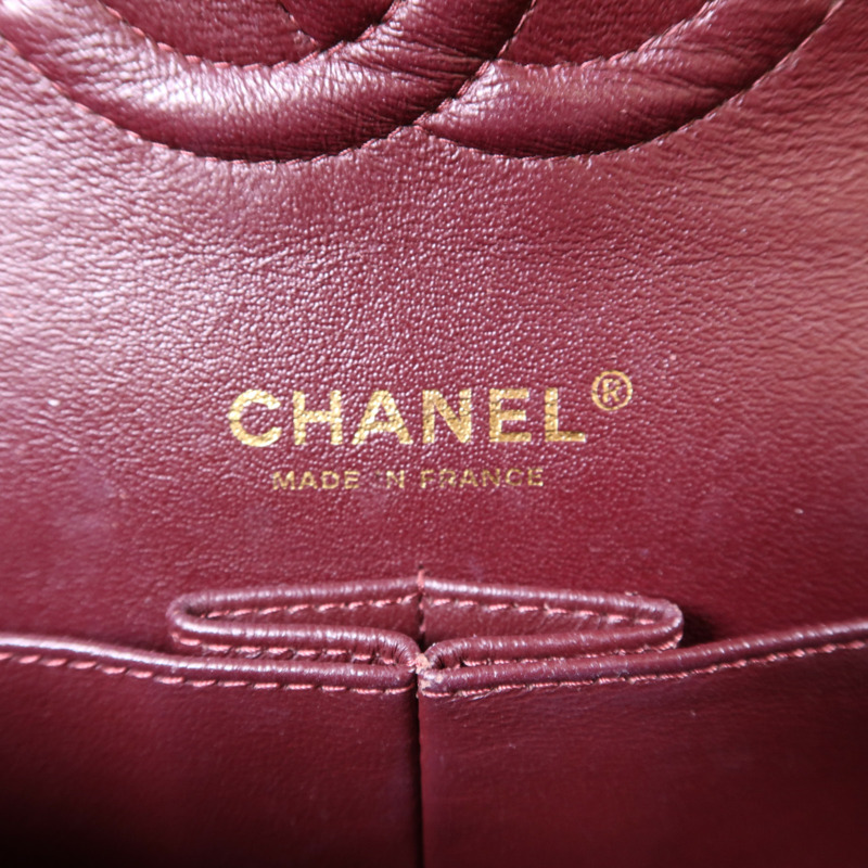 CHANEL 牛皮皮革Classic 25金扣鏈帶肩背袋-7