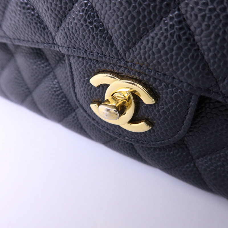 CHANEL 牛皮皮革Classic 25金扣鏈帶肩背袋-15