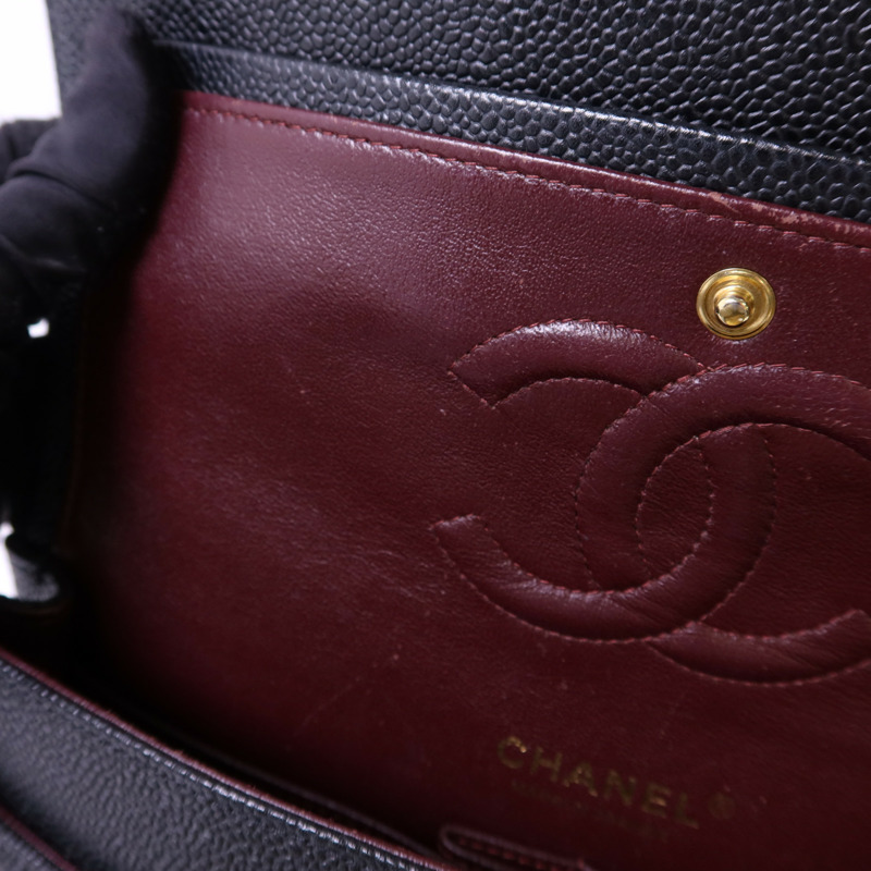 CHANEL 牛皮皮革Classic 25金扣鏈帶肩背袋-16