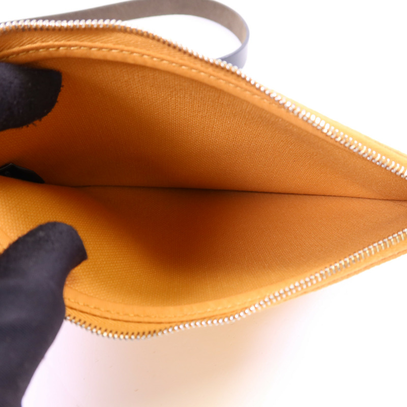 HERMES 帆布Herbag PM銀扣手挽肩背兩用袋Moutarde-11