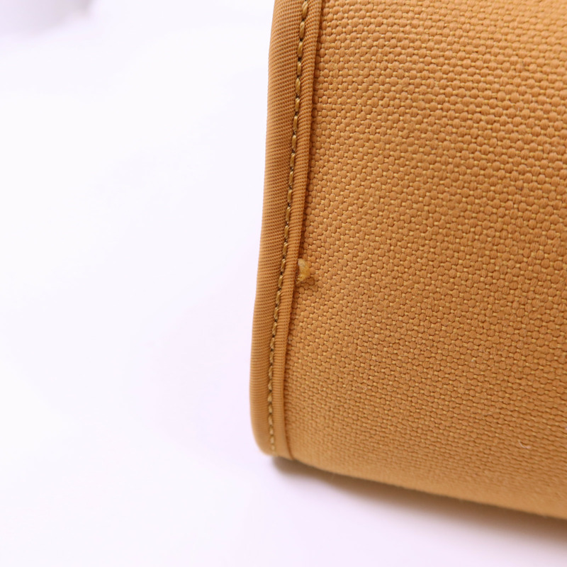 HERMES 帆布Herbag PM銀扣手挽肩背兩用袋Moutarde-17
