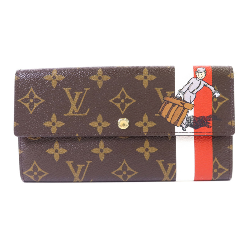 LOUIS VUITTON Monogram Groom Portrfeuille Sarah金扣長錢包-0