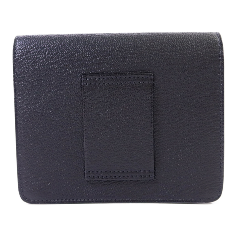 HERMES Chevre皮革Roulis Slim Wallet金扣錢包Noir-1