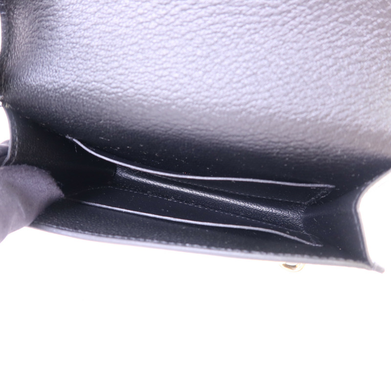 HERMES Chevre皮革Roulis Slim Wallet金扣錢包Noir-6