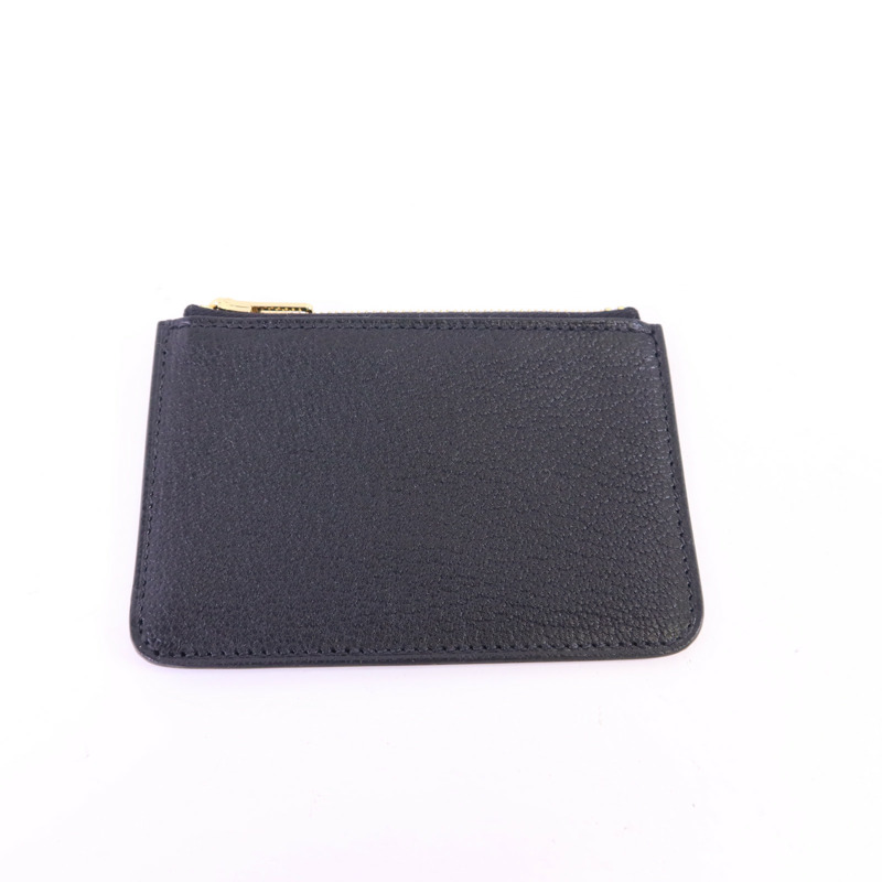 HERMES Chevre皮革Roulis Slim Wallet金扣錢包Noir-10