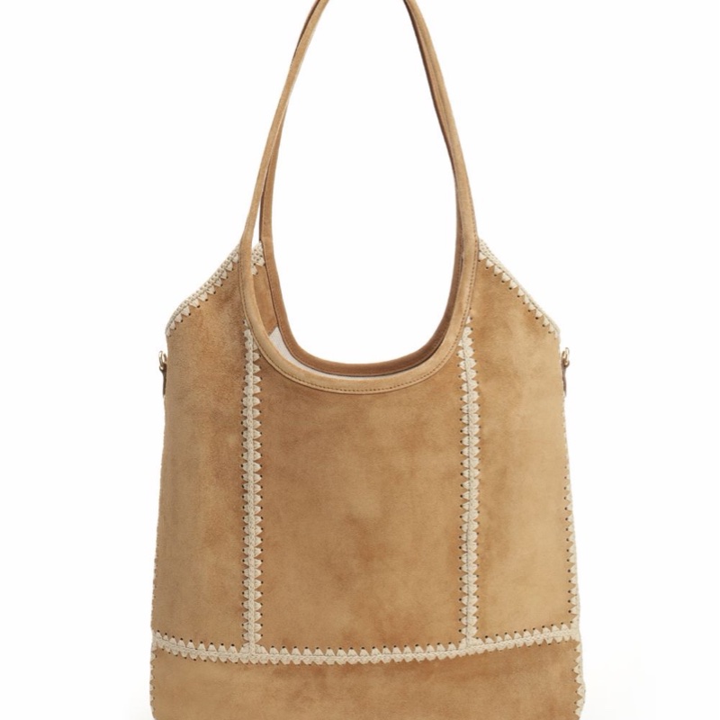 Miu Miu 女士 IVY 絨面革和鈎針編織手提包均碼碼35cm*40cm-1