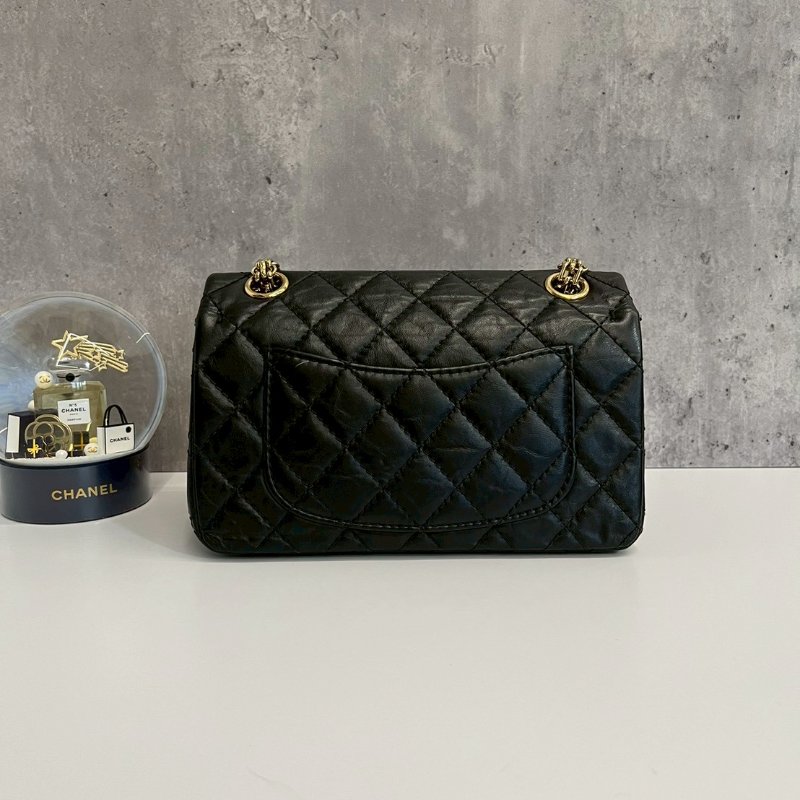 Chanel 2.55 mini 黑金 牛皮-1