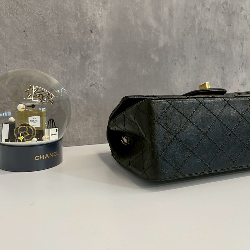 Chanel 2.55 mini 黑金 牛皮-5
