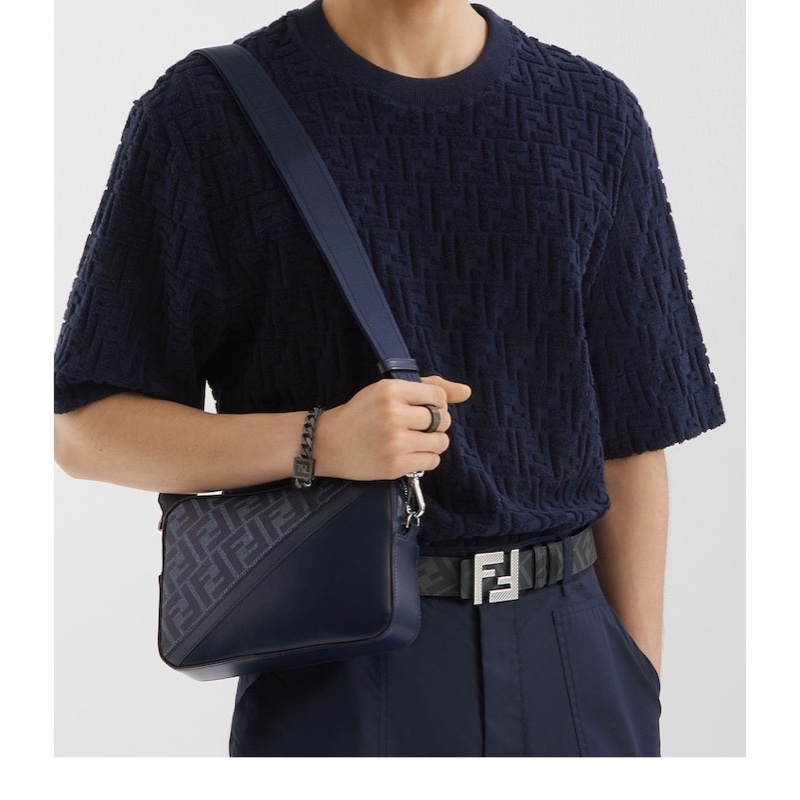Fendi 男士 Diagonal拉鍊單肩包均碼碼常規、22cm*4.5cm*15cm-1