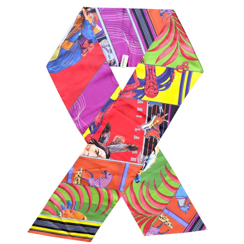 HERMES Carré en Carrés Maxi Twilly 長絲巾-5