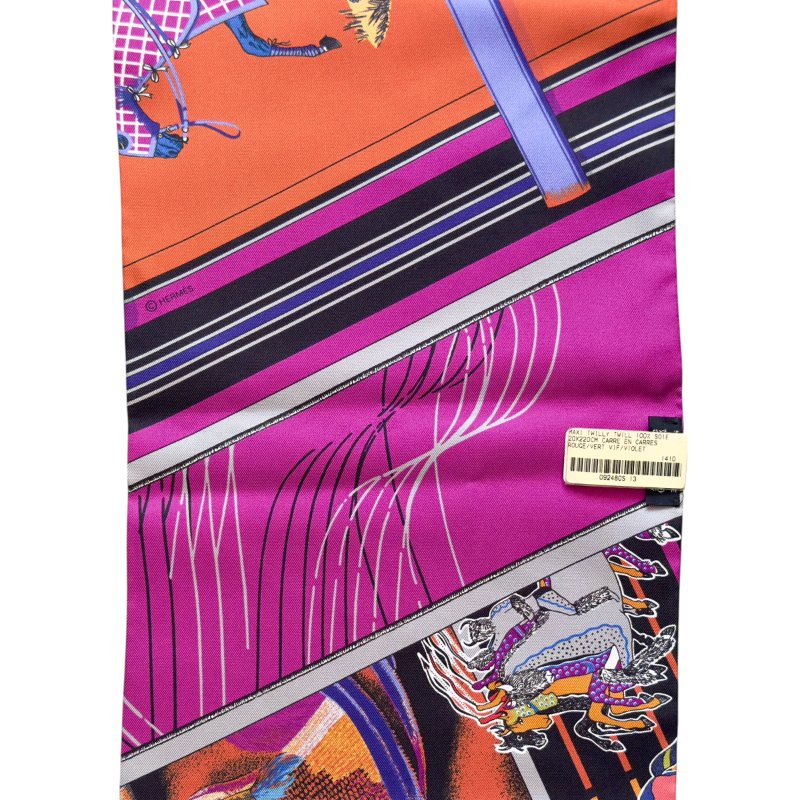 HERMES Carré en Carrés Maxi Twilly 長絲巾-6