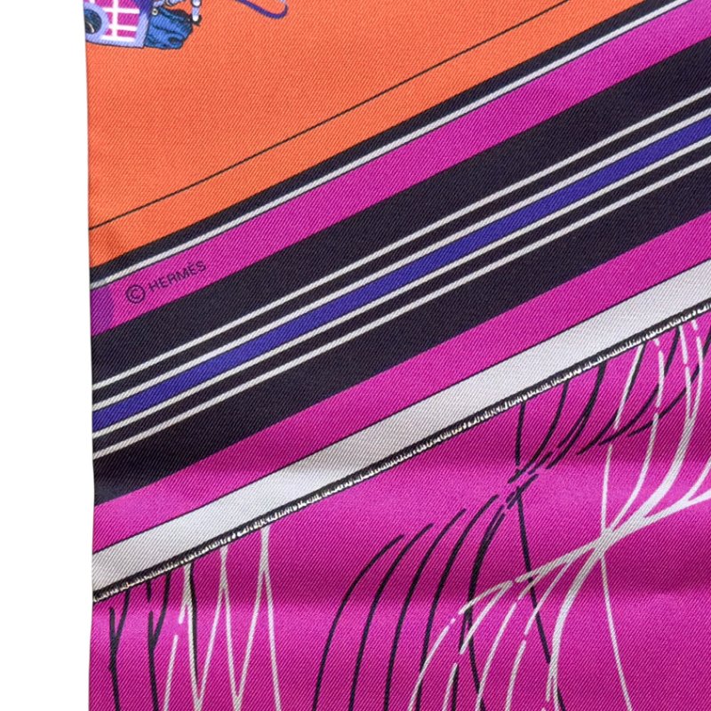 HERMES Carré en Carrés Maxi Twilly 長絲巾-7