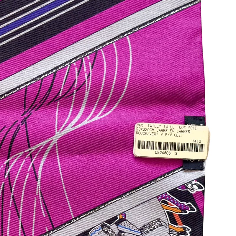 HERMES Carré en Carrés Maxi Twilly 長絲巾-8
