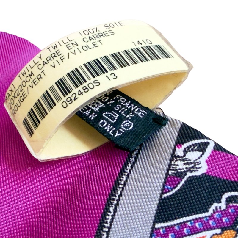 HERMES Carré en Carrés Maxi Twilly 長絲巾-9