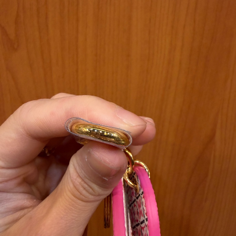 LV 粉白老花大小圓圈吊飾M01374-5