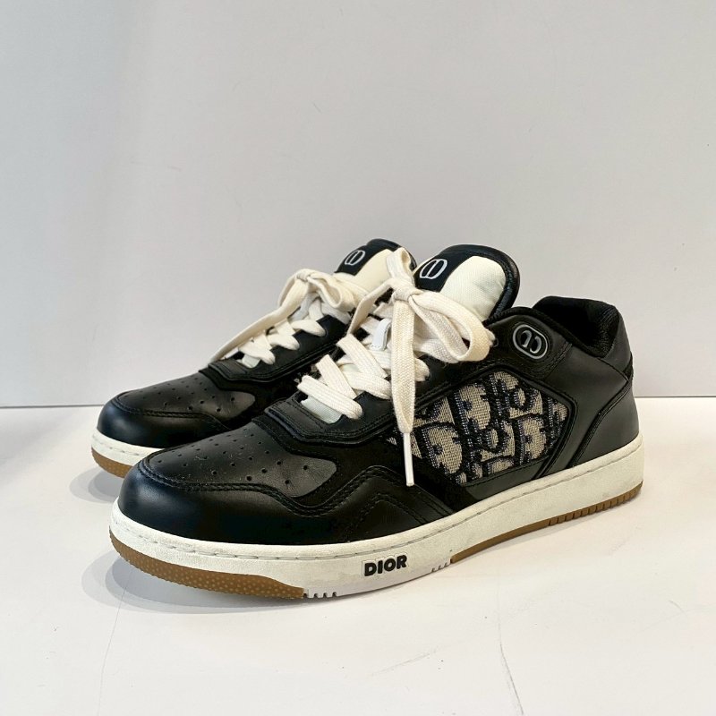 Dior B27 Uptown 緹花 黑色光滑 小牛皮 低筒 39號 運動鞋-0