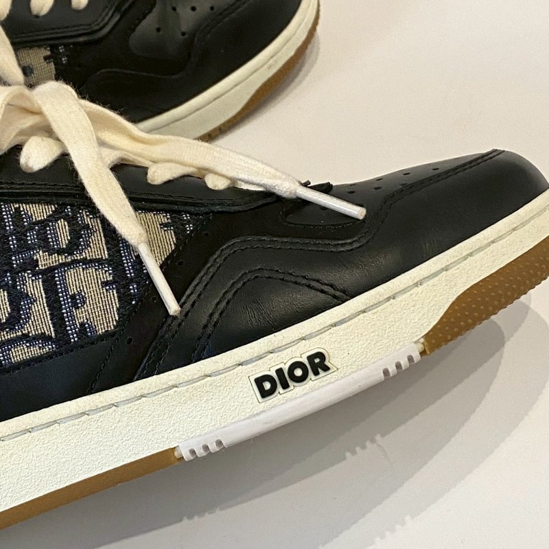 Dior B27 Uptown 緹花 黑色光滑 小牛皮 低筒 39號 運動鞋-5