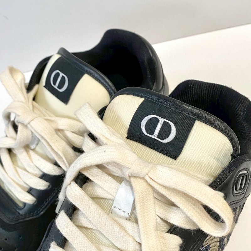 Dior B27 Uptown 緹花 黑色光滑 小牛皮 低筒 39號 運動鞋-7
