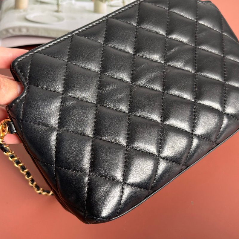 ::CHANEL:: AP3429 黑色經典菱格紋皮革金獅頭吊飾肩背包 鏈包 肩背鏈包 手提包-15