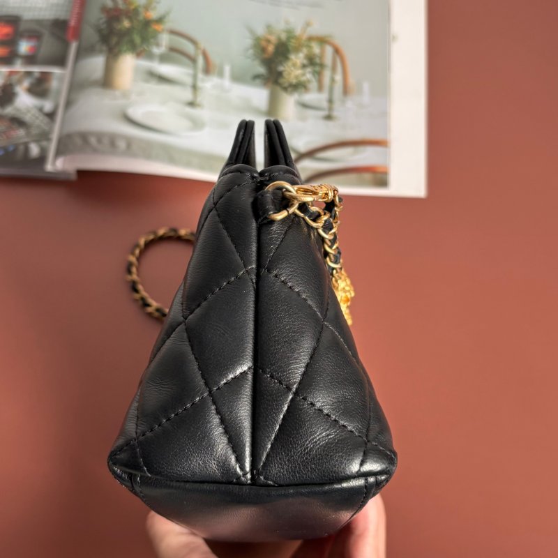 ::CHANEL:: AP3429 黑色經典菱格紋皮革金獅頭吊飾肩背包 鏈包 肩背鏈包 手提包-16