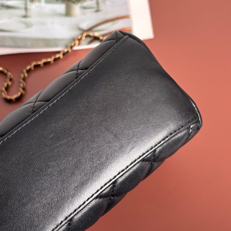 ::CHANEL:: AP3429 黑色經典菱格紋皮革金獅頭吊飾肩背包 鏈包 肩背鏈包 手提包-19