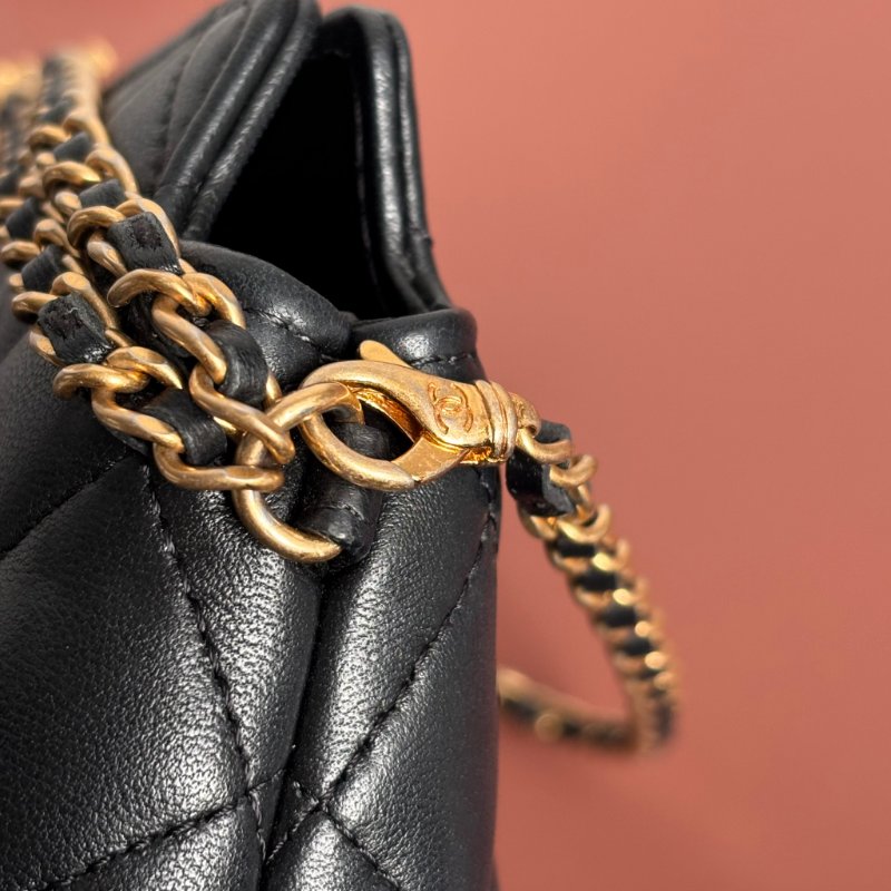 ::CHANEL:: AP3429 黑色經典菱格紋皮革金獅頭吊飾肩背包 鏈包 肩背鏈包 手提包-22