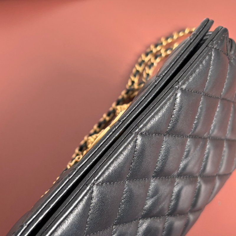 ::CHANEL:: AP3429 黑色經典菱格紋皮革金獅頭吊飾肩背包 鏈包 肩背鏈包 手提包-28