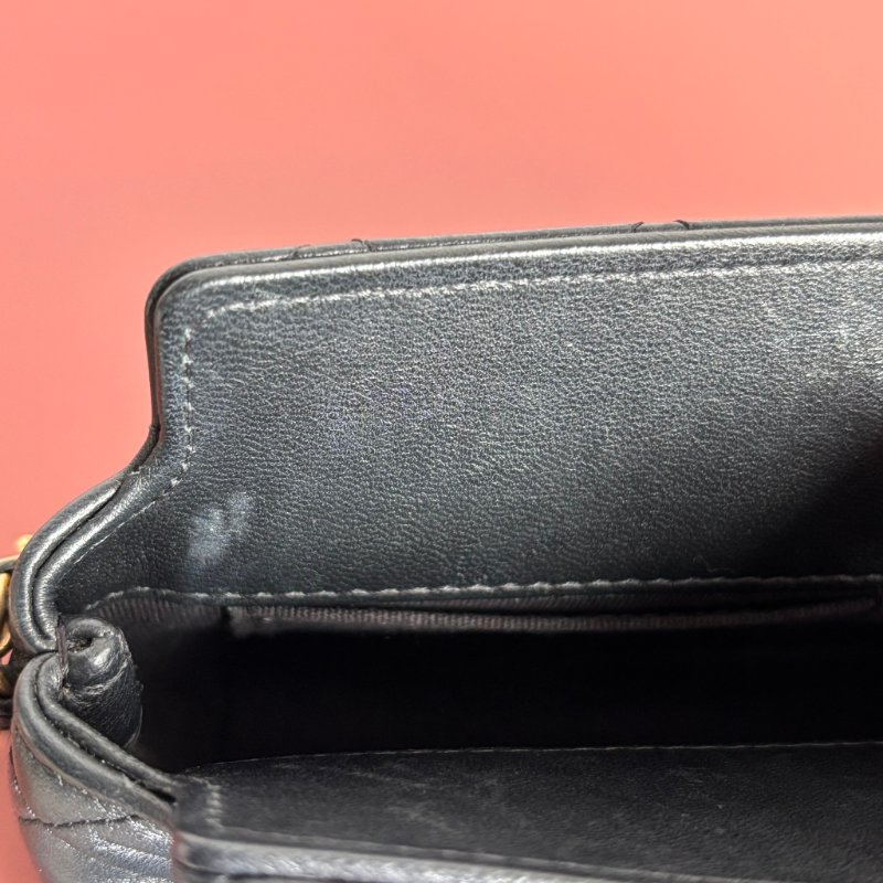 ::CHANEL:: AP3429 黑色經典菱格紋皮革金獅頭吊飾肩背包 鏈包 肩背鏈包 手提包-36