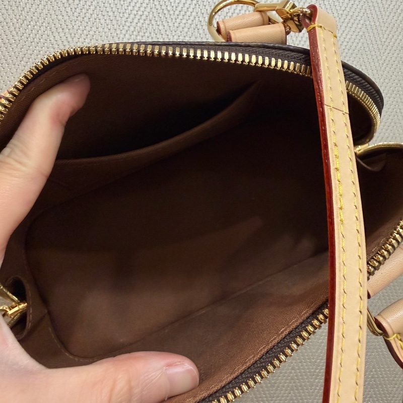 LV 原花金釦Alma BB手提斜背貝殼包M46990-12
