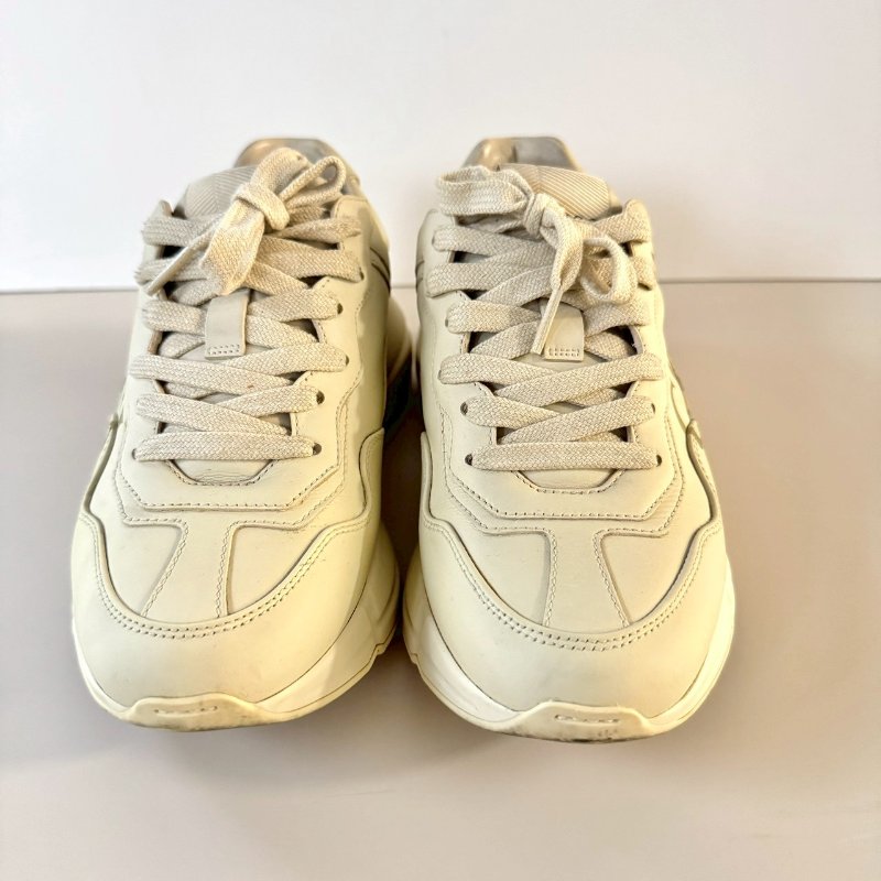 Gucci Rhyton 米白色 皮革 復古 腰帶 36.5號 老爹鞋 運動鞋-2