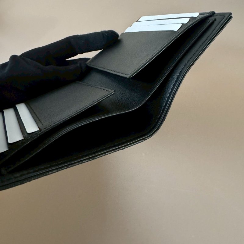 CHANEL 25K 黑色 羊皮 6卡 零錢 三折短夾 小Logo AP4911-4