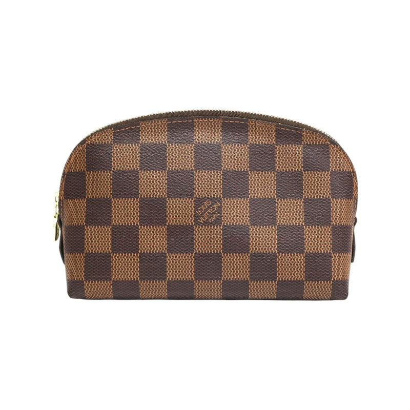 棕色 棋盤格帆布 Pochette Cosmetique PM 化妝包 手拿包 N47516【LOUIS VUITTON LV 路易威登】 N47516-0