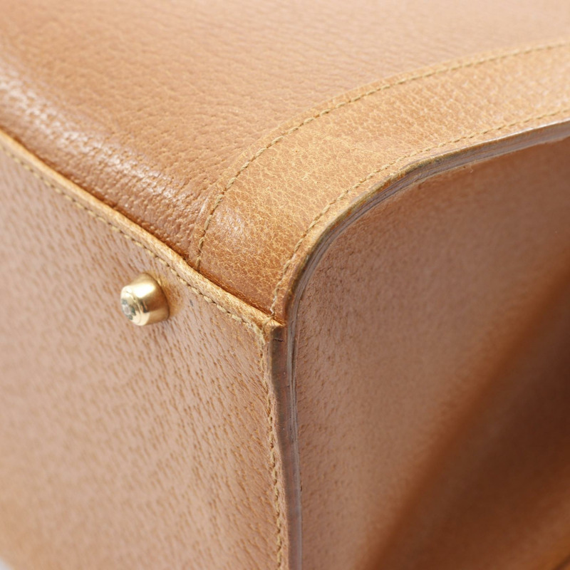 GUCCI 竹節手提包 002 8260 皮革 棕色 二手 女士-6