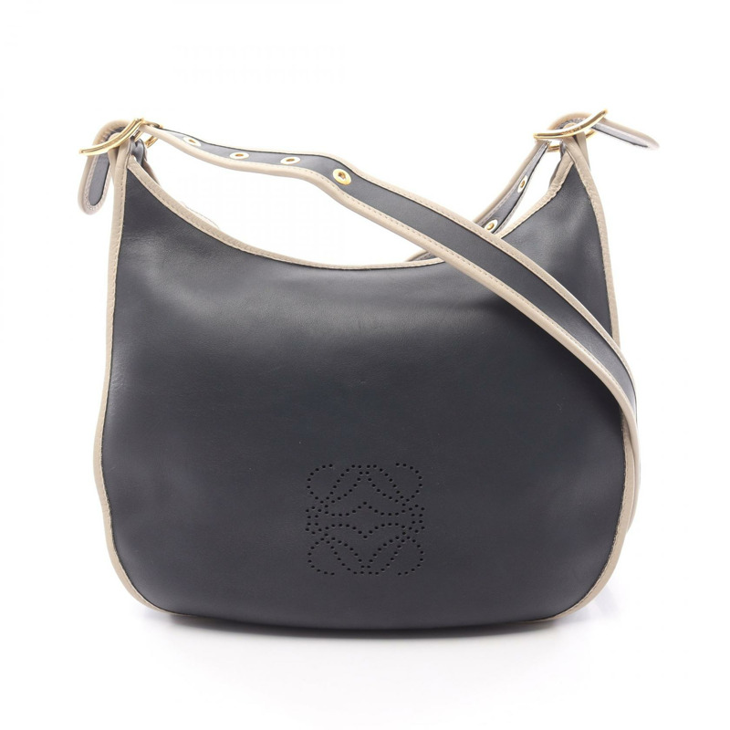 LOEWE Sophia Anagram 斜背單肩包 312.75.H80 皮革 灰色 米色 二手-0