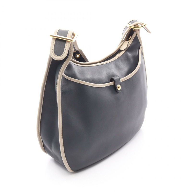 LOEWE Sophia Anagram 斜背單肩包 312.75.H80 皮革 灰色 米色 二手-1