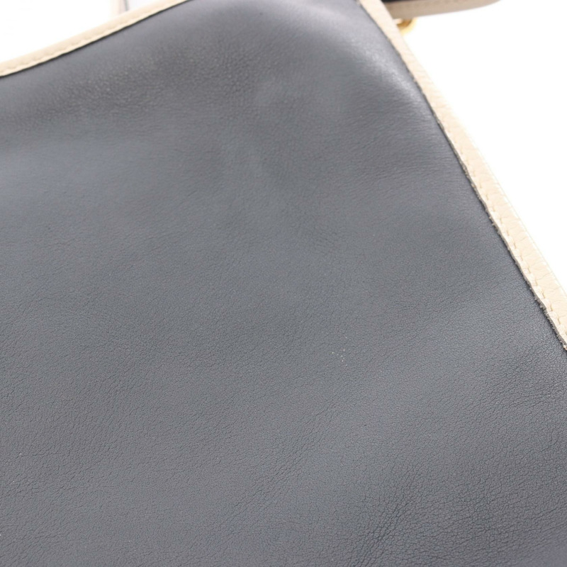 LOEWE Sophia Anagram 斜背單肩包 312.75.H80 皮革 灰色 米色 二手-4