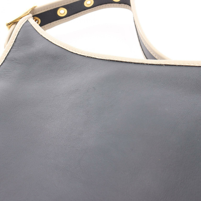 LOEWE Sophia Anagram 斜背單肩包 312.75.H80 皮革 灰色 米色 二手-5