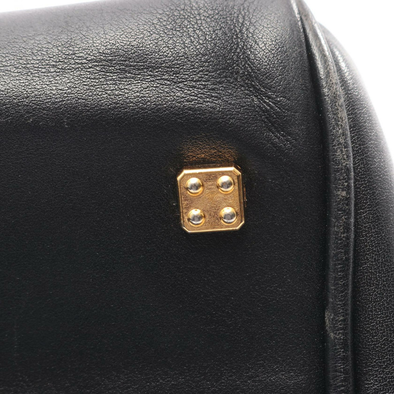 LOEWE Anagram 旅行手提包，黑色皮革，二手女款-8