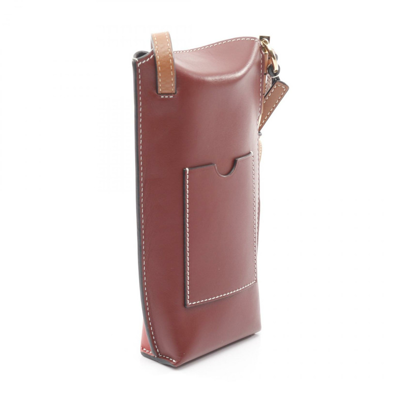 LOEWE GATE POCKET 單肩斜背包 109.30.Z42 皮革 紅棕色 二手 女士-1