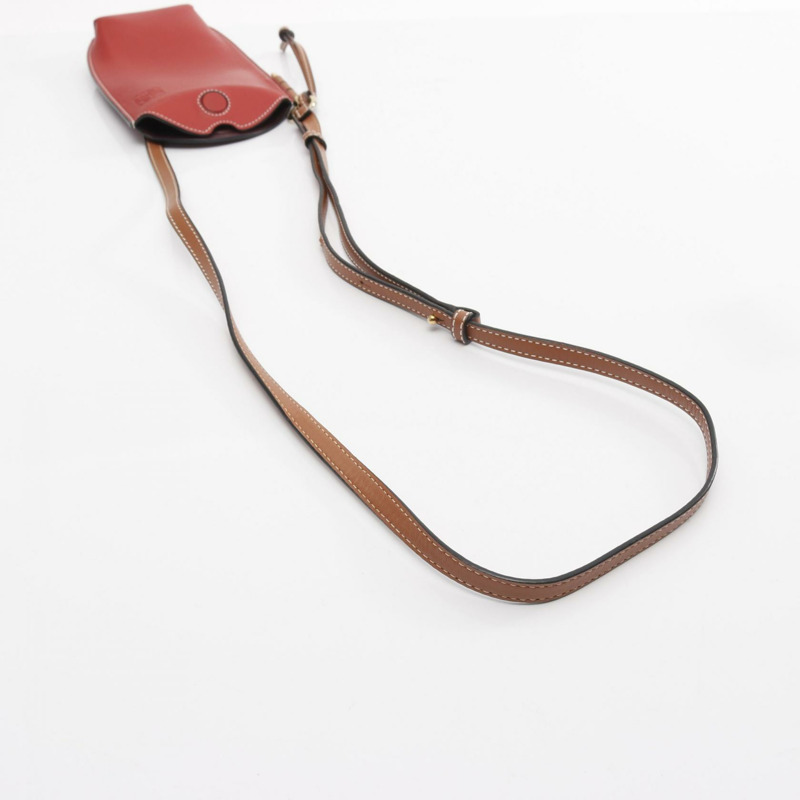 LOEWE GATE POCKET 單肩斜背包 109.30.Z42 皮革 紅棕色 二手 女士-7