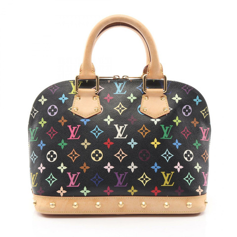 路易威登 Alma 手提包 M92646 Monogram Multicolore 黑色皮革二手 LV