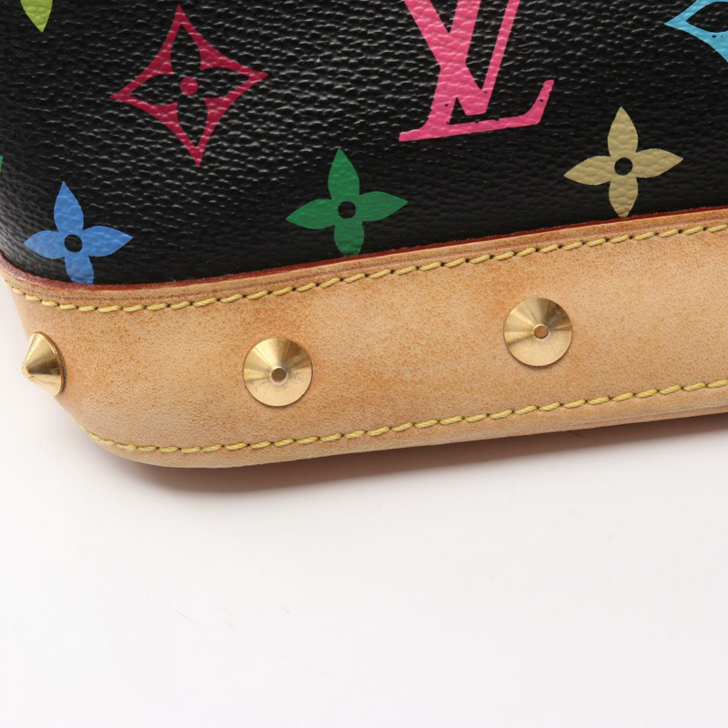 路易威登 Alma 手提包 M92646 Monogram Multicolore 黑色皮革二手 LV-12