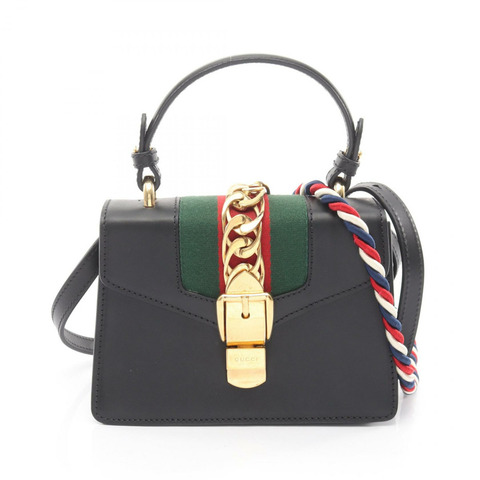 GUCCI Sylvie Sherry Line 斜背包 470270 皮革 黑色 多色 二手