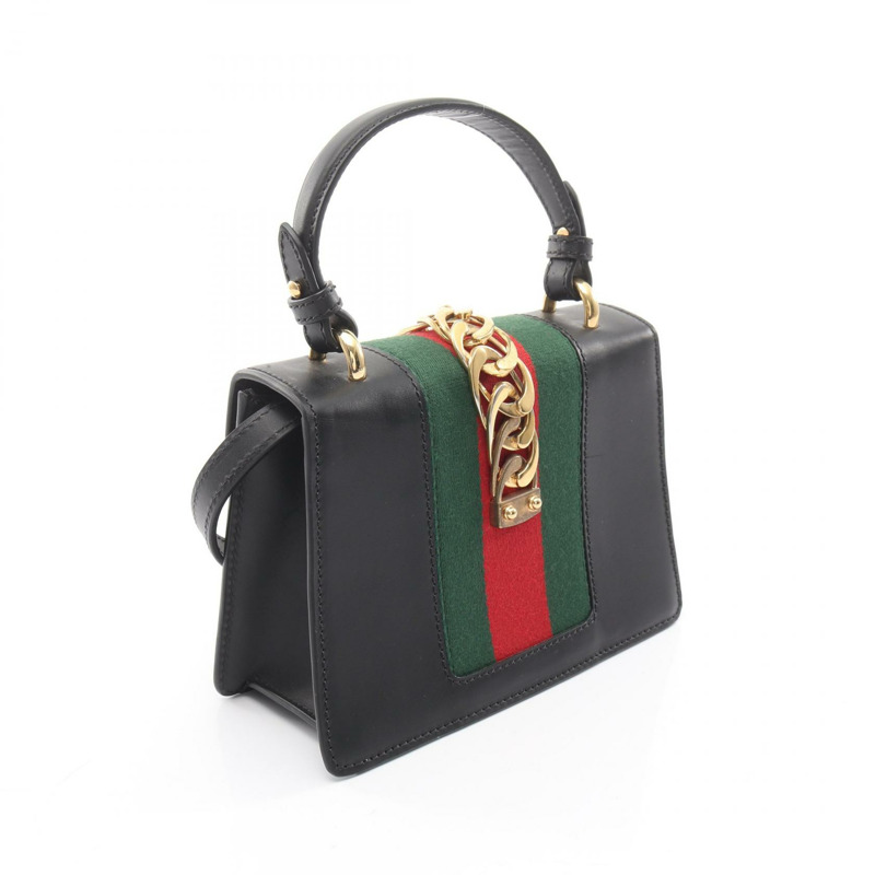 GUCCI Sylvie Sherry Line 斜背包 470270 皮革 黑色 多色 二手-1