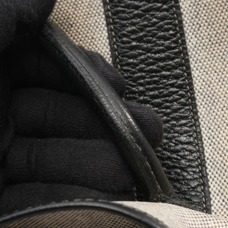 愛馬仕花園派對 PM 手提包 F 066744CK Toile H Negonda 米白/黑色 二手 SHW-9