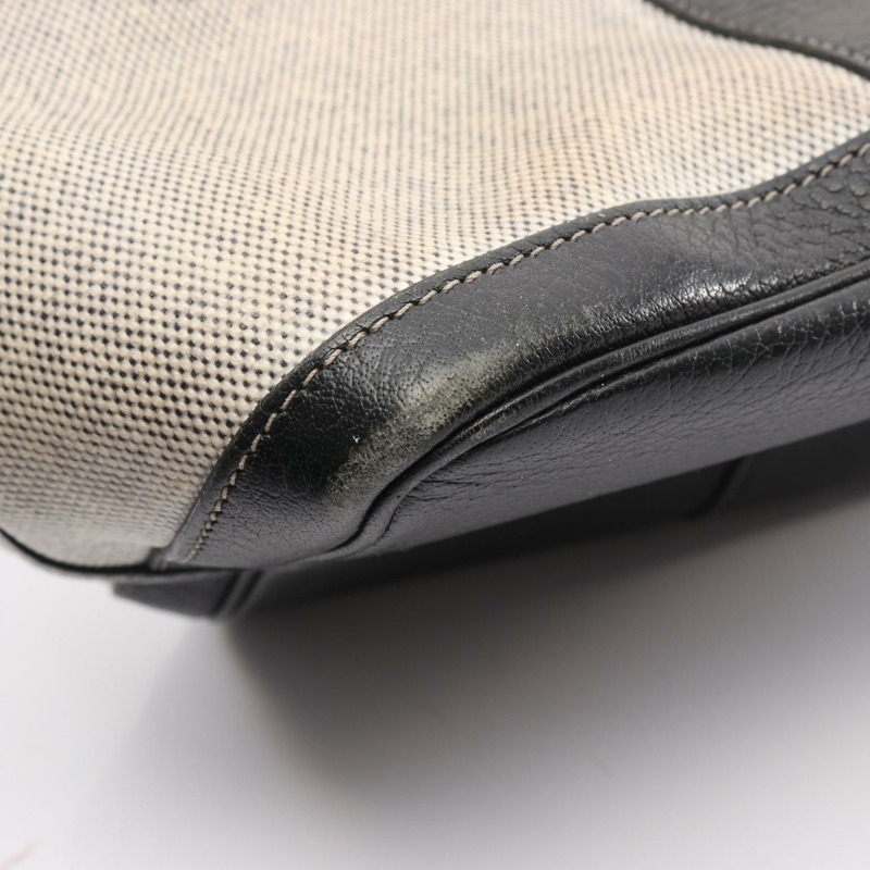 愛馬仕花園派對 PM 手提包 F 066744CK Toile H Negonda 米白/黑色 二手 SHW-10